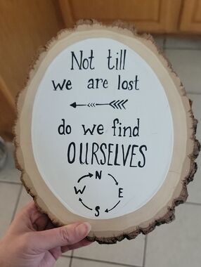 White & Natural Wood Inspirational Wall Plaque - Rustic Home Decor